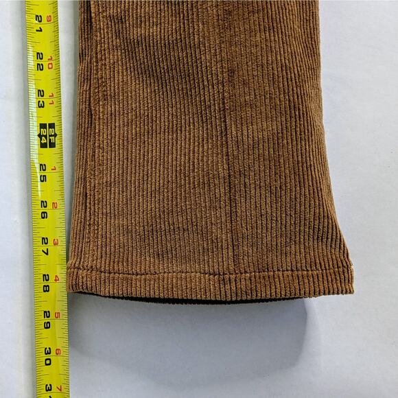 SPRWMN Corduroy Pants 23 Brown Micro Flare High Rise Wide Wale Stretch - Picture 9 of 10